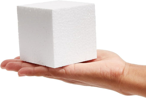 30 Pack Foam Craft Blocks for Modeling, 3 Inch Mini Square Cubes for Sculpting, School Projects (White Polystrene)...