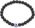 2-3Pcs Lucky Turkish Blue Evil Eye Hamsa Hand of Fatima Beaded Stretch Bracelet Elastic 7 Chakras Gemstone Lava Stone Bracelet for Women Men Good ...