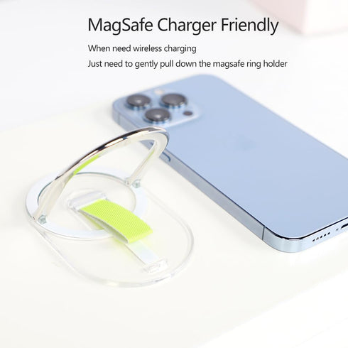 Magnetic Phone Holder,Transparent Mag Safe Phone Stand Compatible with MagSafe Phone Grip,Vertical & Horizontal Stand,Phone Kickstand for iPhone 1...