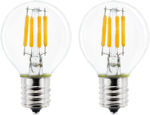 2-Pack E17 Mini Globe Bulb S11 LED Light Bulb,E17 Intermediate Base 4W Warm White 2700K,40 Watt S11 G40 Incandescent Bulb Replacement for Desk Lam...