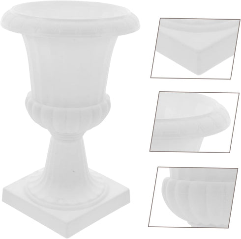 DOITOOL Flowerpot Urn Shaped Flower Pot Flower Vase Footed Plant Pot Vases for Flowers Floral Art Vase Creative Flower Pots Pedestal Glass Vase Wh...