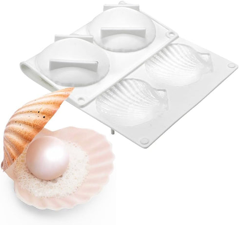Cake Mold Shell Shaped Silicone Baking Cookie Biscuit Mold DIY Bakeware Pan Mould Kitchen Accessories (Shell J_11.8 X6.8 X1 inch)...