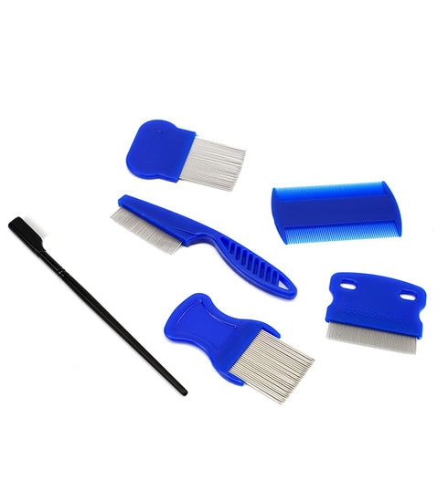 Pet Dog Eye Combs 6Pcs Pet Flea and Tick Comb Pet Grooming Comb for Gently Cleaning Tear Marks Crust and Mucus(Black and Blue)...