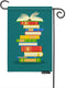 Moslion Book Garden Flag Vertical Double Sided Open Books School Education Library Knowledge Study House Flags Home Burlap Banners 12.5x18 Inch fo...