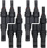 4 PCS Solar Branch Connectors 1500V DC,IP67 Waterproof T Connector for Parallel Connection Between Solar Panels FMM+MFF (2Pairs)...