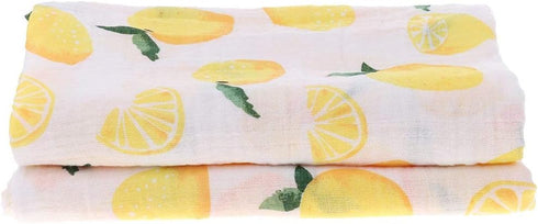 Muslin Swaddle Square Blankets Baby Receiving Blanket Wrap Swaddle Towel for Girl Shower Gift - Lemon...