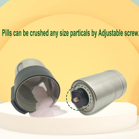 CoaGu 2-Pack Pill Crusher: Grind Aspirins and Vitamins to a Fine Powder with Adjustable Fitting and Cutter...