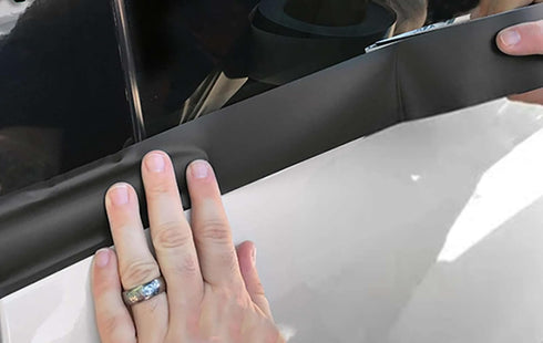 2 in x 25 FT Gloss Black Vinyl Wrap Kit Sticker Decal for Black Out Chrome Remove Window Trim Door Trim Self-Adhesive Air Release Waterproof and S...