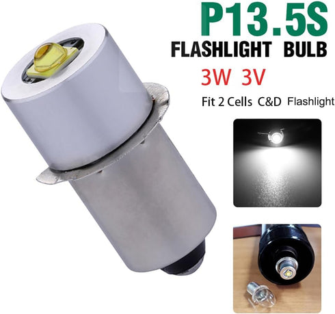 TRLIFE Maglite LED Bulbs DC 3V, Maglite Replacement Bulbs for Only 2 Cells C&D Maglite Flashlights, 3W LED Flashlight Bulb Replacement Part Maglit...