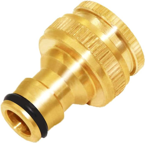 Joywayus Brass Garden Hose Tap Connector 1/2" and 3/4" GHT 2-in-1 Female Threaded Faucet Nozzle Quick Connect Adapter Universal Pipe(Pack of 4)...