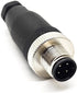 M12 Field Wireable Connector 4 Pin Straight Cable Mount Aviation Plug Waterproof IP67 Industrial Circular Sensor Connector (Male Plug, A Code)...