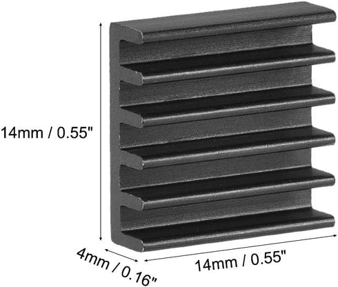 uxcell Electronics Cooler Heatsink for MOS GPU IC Chip Black 14 x 14 x 4 mm 10pcs...