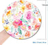 Floral Flowers Roses Mouse Pad, Bright Pink and Yellow Girly Watercolor Flowers Mouse Pad, Round Gaming Mouse Mat Waterproof Circular Small Mouse ...