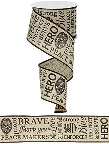 Police 2.5" Wired Ribbon 10 Yards...
