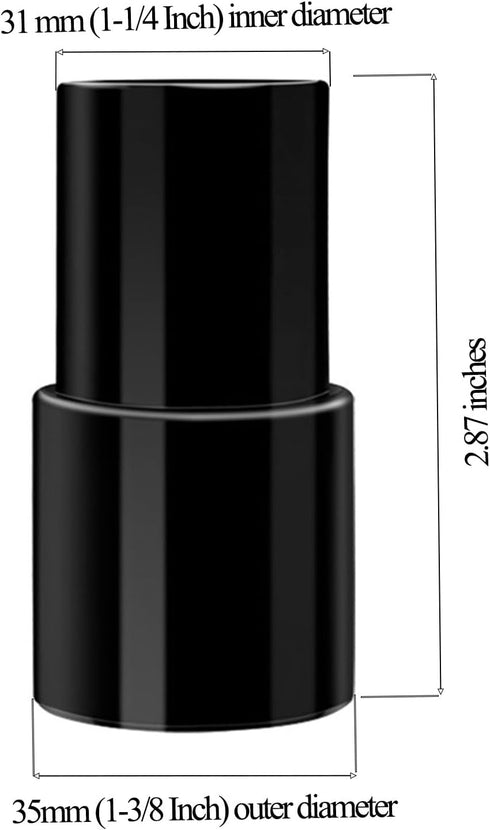 (2 Pieces) Vacuum Cleaner Adapter 35mm (1-3/8 Inch) to 31 mm (1-1/4 Inch) for Inner Diameter 32 mm Brush Fit to Outer Diameter 35 mm Tube Plastic ...