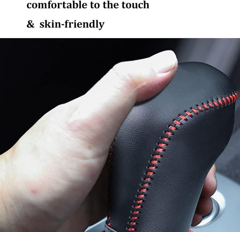 Car Gear Shift Knob Cover Fit for Nissan Altima 2019-2024, Artifical Leather Shift Knob Cover, Gear Shift Cover Compatiable with Altima 2020, Blac...