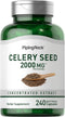 Piping Rock Celery Seed Extract Capsules | 2000mg | 240 Count | Concentrated Herbal Supplement | Non-GMO, Gluten Free...