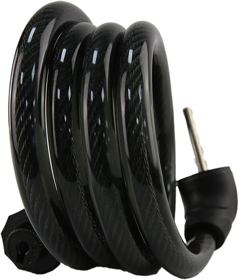 4ft Flexible Cable Bike Lock - Coiled Security with Resettable Combination, Includes Mounting Bracket for Bicycle Protection (Blue), BL-001...