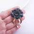 Rose Gold Flower Brooch Black White Rose Petals Brooches & Pins for Women...