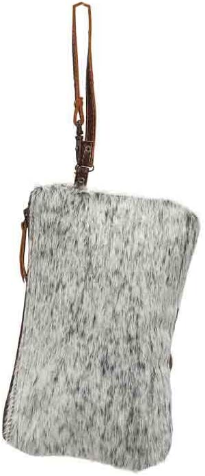 Myra Bag Women's Hair-On Hide Small Pouch Wristlet Brown One Size...