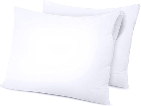 Utopia Bedding Waterproof Pillow Protectors Zippered King Size (2 Pack, White), Zippered Pillowcases, Bed Bug Proof Pillow Encasement Covers 20 x ...