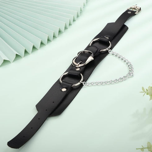 Black Leather Thick Choker with Heart Pendant Necklace for Women Girls Music Festival Costume Punk Jewelry...