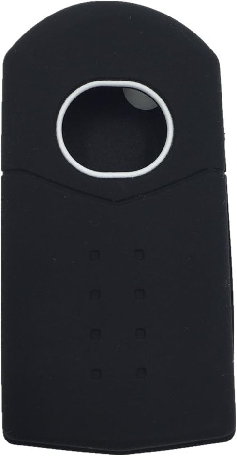 Ezzy Auto Black and Rose 4 Buttons Silicone Rubber Key Fob Case Key Covers Key Jacket Skin Protector fit for Mazda 3 5 6 Mazda CX-7...