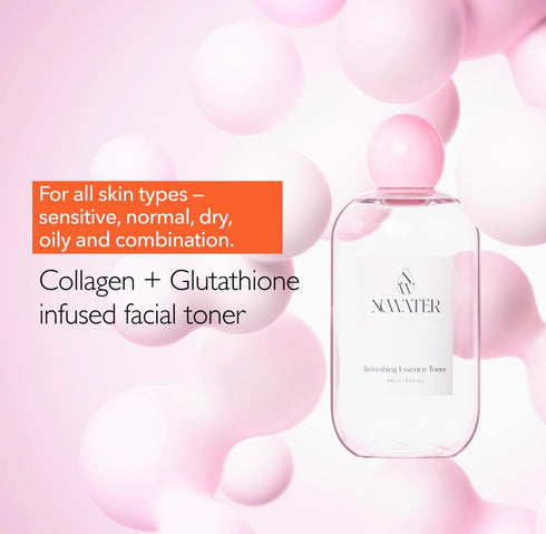 Refreshing Essence Toner | Hydrating Facial Toner | Glass Skin Barrier | Hydrolyzed Collagen, Niacinamide, Glutathione | Korean Skin Care for Face...