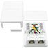 NECABLES Phone Jack Surface Mount Dual Port Telephone Jack Box 4 Screw Terminals to 2 RJ11 6P4C Female White...