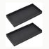 DNC Bathroom Vanity Tray for Counter, 2PC 7.9" Silicone Kitchen Sink Soap Tray for Countertop Dish Holder Dispenser Toilet Tank Desk Organizer Bla...