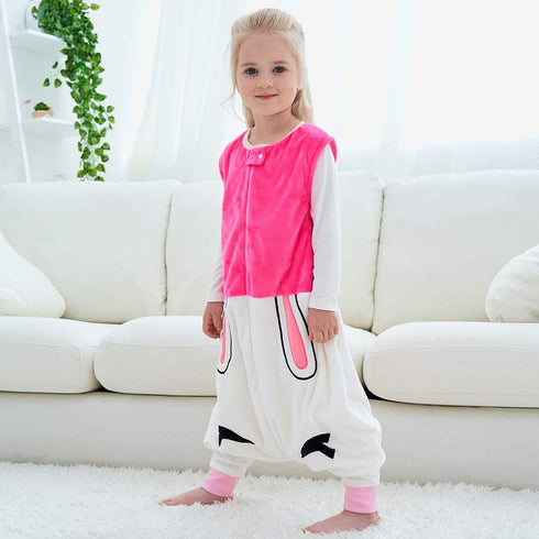 MICHLEY Toddler Sleeping Sack with Feet Newborn Infant Sleeveless Sleeping Bag 2-way Zipper Baby Wearable Blanket for Walkers,Rose Red Rabbit,1-3T...