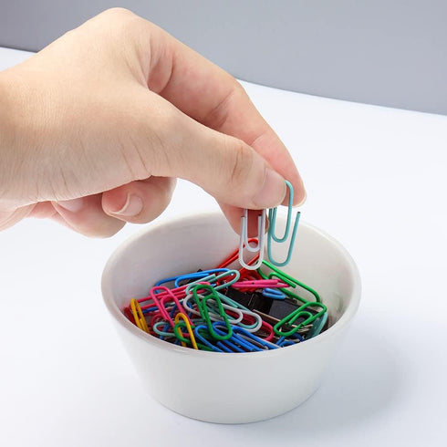 1PC Paper Clip Holder Ceramic Round White 3.5Inch Paper Clips Dispenser Cute Paperclip Binder Clips Holders for Desk Office Shcool Home Organizer ...