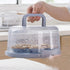 FEOOWV Plastic Small Cake Carrier Holder Round Container with Handle Suitable for 6~8 inch Diameter and 4 inch Height Small Cake (Blue)...