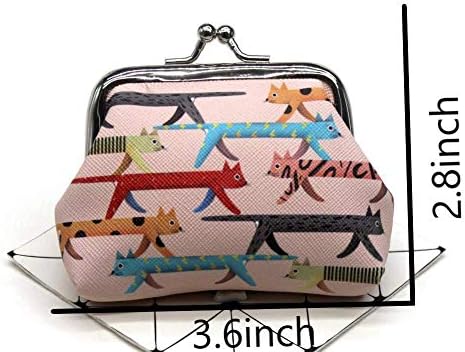 Lovely Cats Pattern Coin Purse- Mini Cat Design Clasp Pouch Wallet Key Bags Money Bag, Perfect Gifts for Girls Kids Purses Women Wallets Buckle Pa...