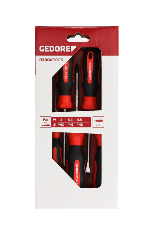 GEDORE - R38002006 RED 2C Screwdriver Set PH+SL 6pcs...