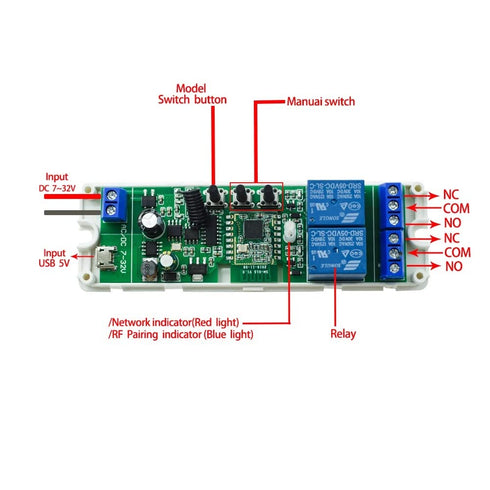 2 Channel 5V 12V ZigBee Smart Relay Switch,Adjustable Self Lock and Momentary Interlock Working Mode,Works with Tuya eWelink Zigbee Gateway, Alexa...