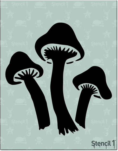 Stencil1 Mushroom Stencil, Flower Mushrooms, Garden Stencils 8.5 x 11 inches for Painting, Wall Art, DIY at Home and Used for Decor, On Fabric, Gl...