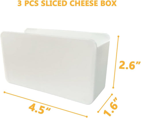 Sliced Cheese Container for Fridge 3 Pack - Cheese Storage Container for Fridge Refrigerator Door Organizer Cheese Box Cheese Saver...