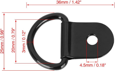 X AUTOHAUX 20pcs Black D Shape Tie Down Anchors Lashing Rings for Car Truck Trailer Cargo RV Boats...