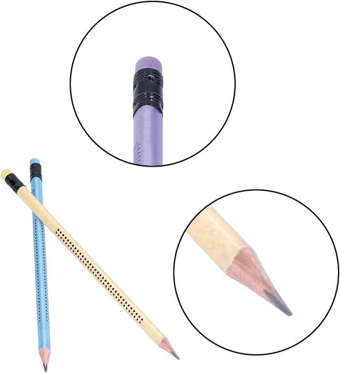 Triangular Cute Sharpened Pencils, Pencil Set with Eraser Fat Thick Strong Graphite Pen Non?slip Multi?color Writing Products for Preschoolers Sch...