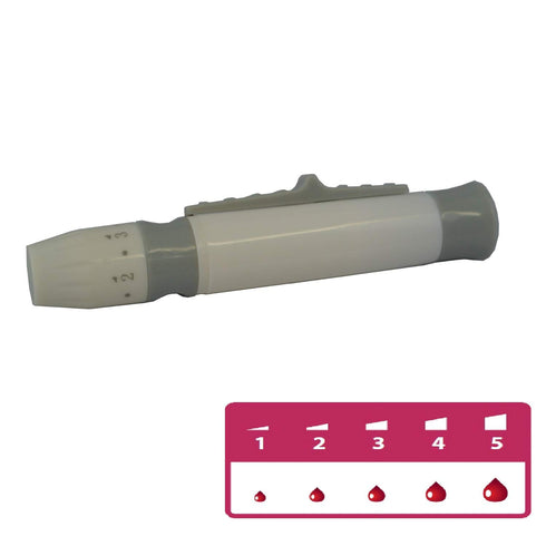 One Step Lancing Device Pen, 5 Depth Settings, Less Pain Design, Blood Sampling Pen, Accurate Blood Sample, suitable for all Twist Top Lancets, Bl...
