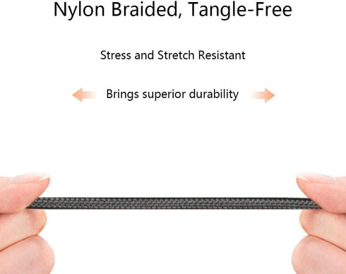 COSOOS 4 Short USB Cables (9in/23cm) Nylon Braided Fast Charging Syncing Power Cords Compatible for iPhone 14 Pro Max,14 Plus,14,13,12,11,XS,XR,X,...