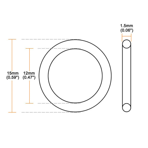 uxcell Silicone O-Rings, 15mm OD 12mm ID 1.5mm Width VMQ Seal Gasket for Compressor Valves Pipe Repair, White, Pack of 20...