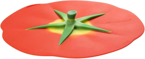 Charles Viancin - Tomato Silicone Lid for Food Storage and Cooking - 11''/28cm - Airtight Seal on Any Smooth Rim Surface - BPA-Free - Oven, Microw...
