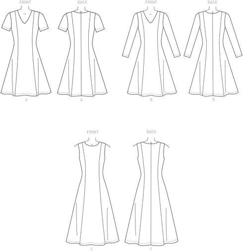Butterick Misses' Flare Dress, Code B6850 Sewing Pattern Kit, Sizes 6-8-10-12-14-16-18-20-22, Multicolor...