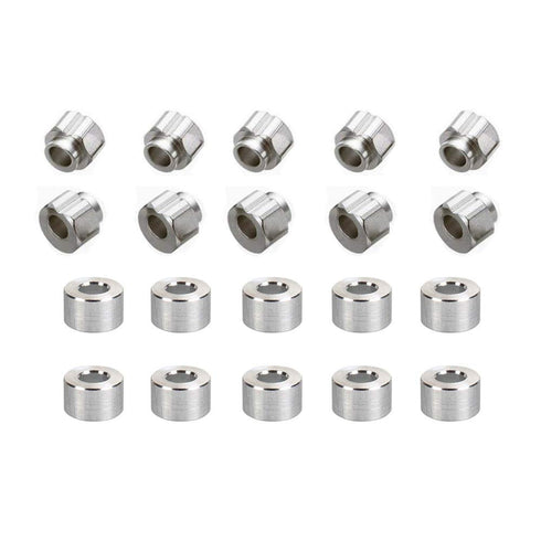 Zeberoxyz 10pcs POM Small Pulley V-Slot Wheels Kit with Double Bearing+10pcs Hexagonal Eccentric Column+10pcs Round Isolation Column for Aluminum ...
