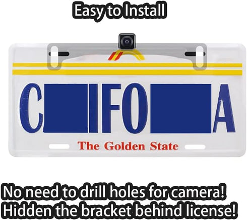 Reverse Rear Camera License Plate Bracket Universal Car Dash Cam Mirror Camera Kit Rearview Camera Mount, Installation Holder for Backup View Came...