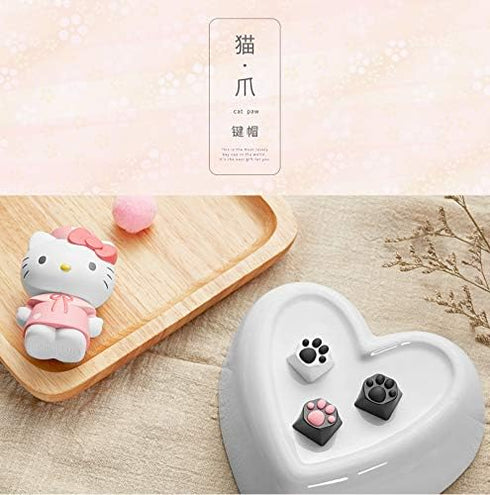 Gaming Keycaps Machinery Keyboard keycaps Cat paw Shape ABS Base (Black/Grey)...