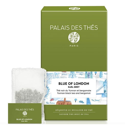 Palais des Thés - Blue of London - Earl Grey Black Tea, Bergamot & Cornflower - 20 Cotton Tea Bags, Serves 20 Cups...