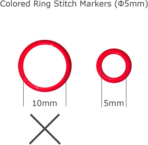 Colorful Ring Stitch Markers (5mm 100pcs) (5MM-100pcs)...
